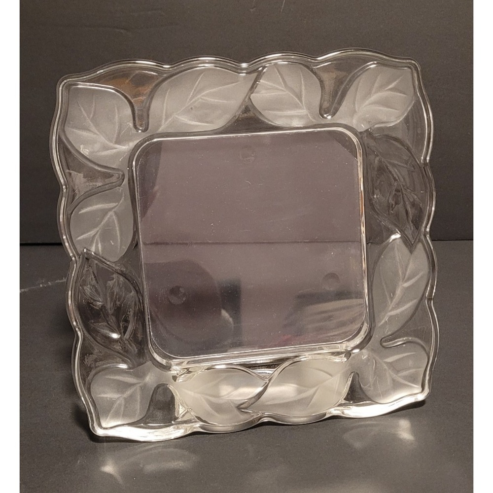 Crystal Square Leaf Heavy Picture Frame 8"x 8"